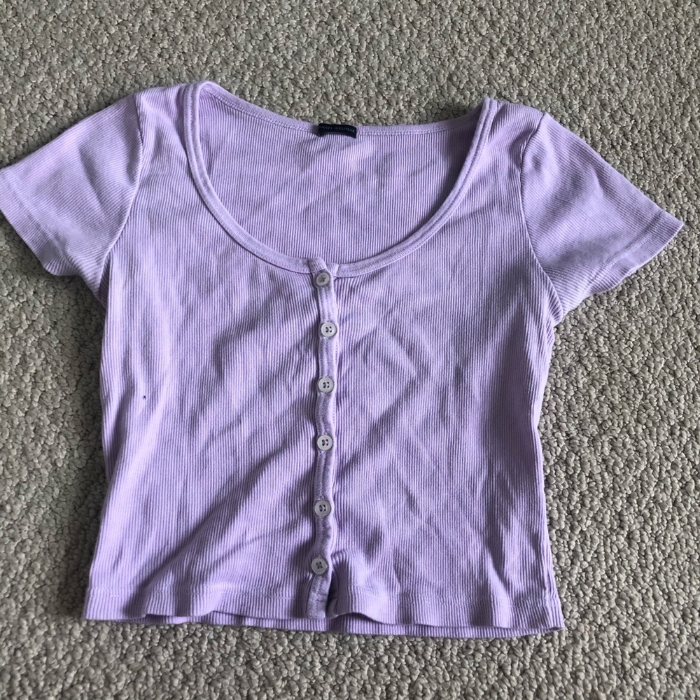 Purple brandy Melville cropped shirt